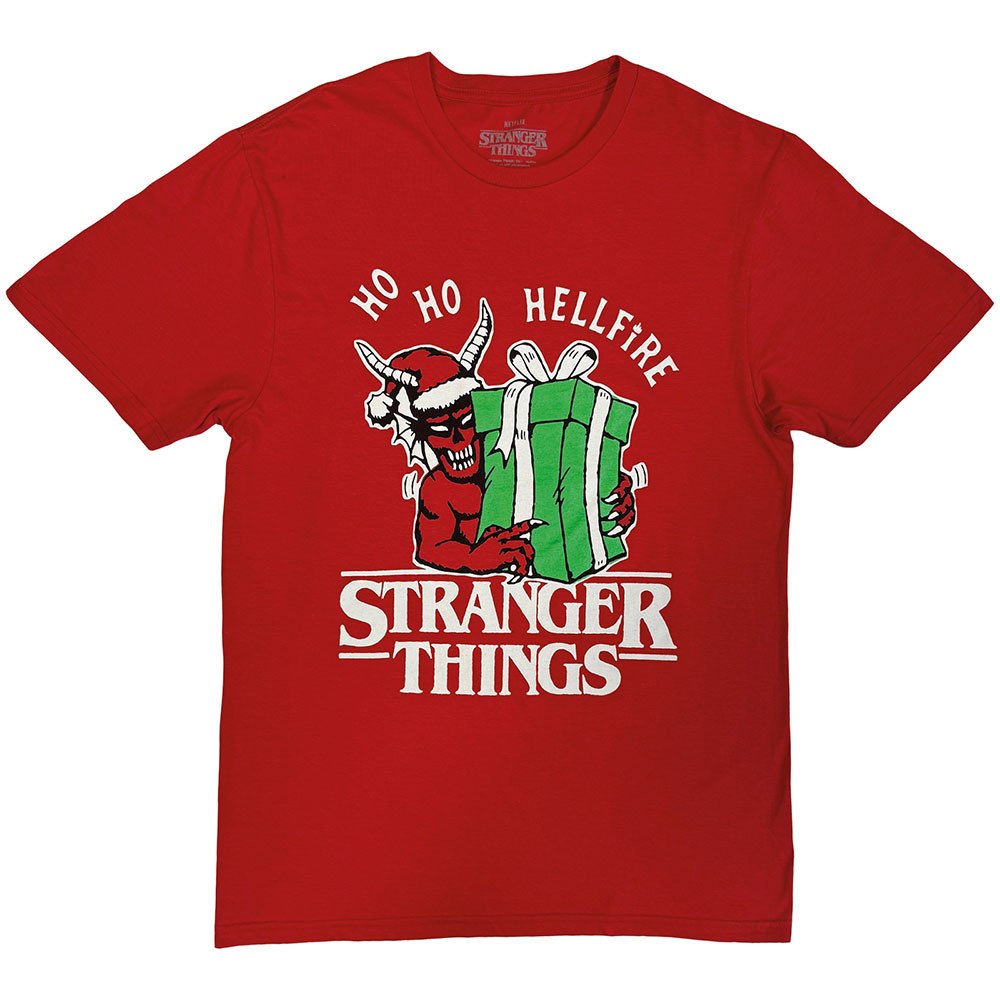 Stranger things - Ho Ho Hellfire Herren TShirt - Rot